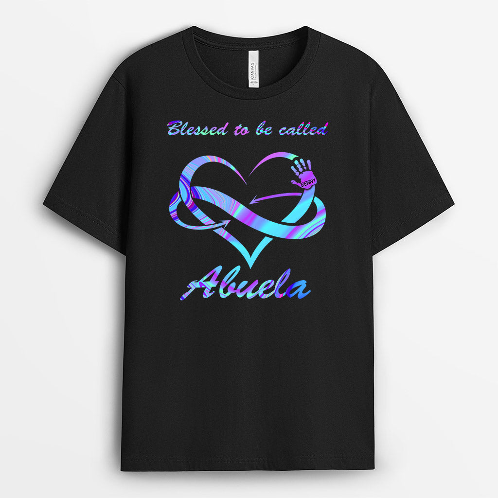 0131AUS1 Personalized T shirts Gifts Hand Grandma Mom Heart