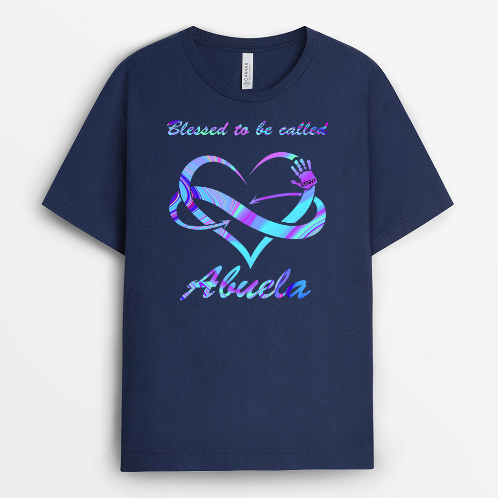 0131AUS2 Personalized T shirts Gifts Hand Grandma Mom Heart