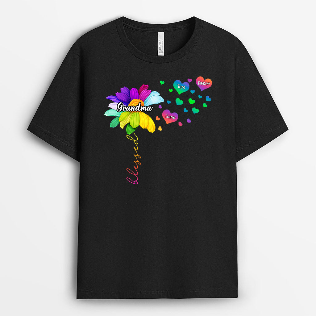 0157AUS2 Personalized T shirts presents Flower Grandma Mom Heart_babf5412 afd3 464b 9161 03753b94a43e