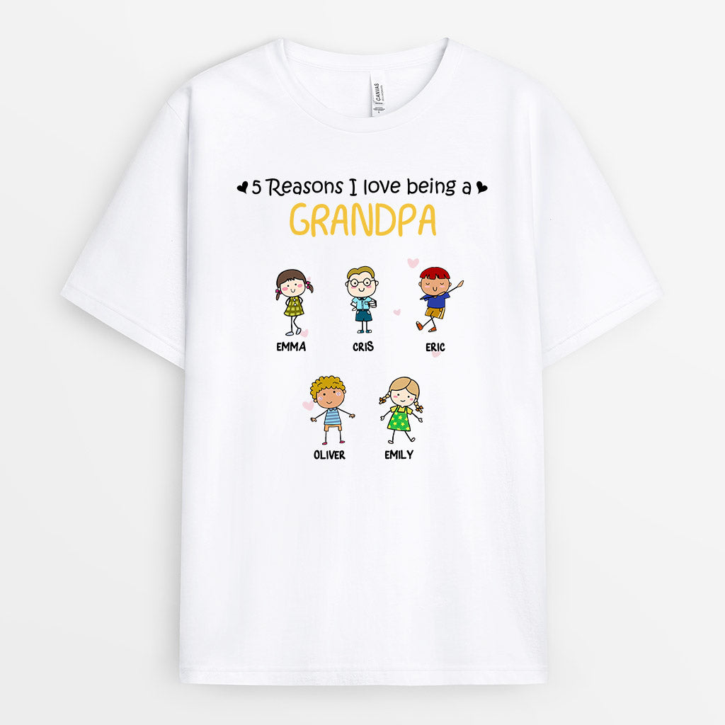 0163AUS1 Personalized T shirts gifts Kid Grandpa Dad