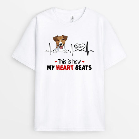 0173AUS1 Customized T shirts presents Dog Lovers Heart Beats
