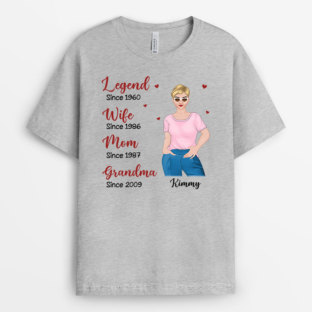 0198AUS2 Personalized T shirts presents Woman Grandma Mom Text