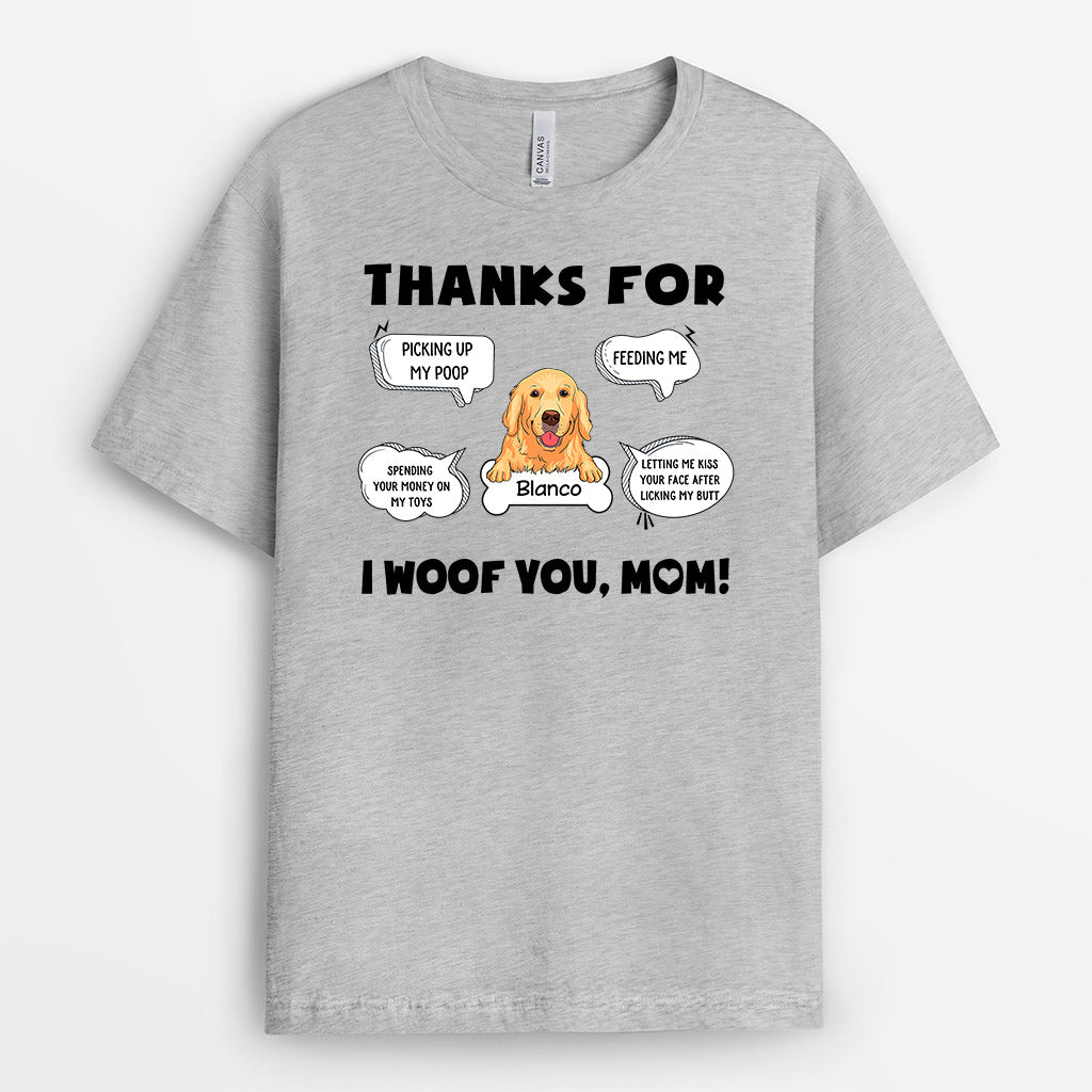 0216A150CUS2 Personalized T shirts Presents Dog Lovers Text