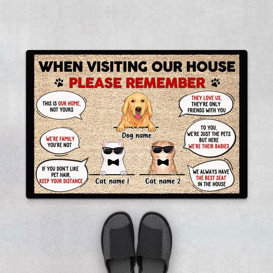 0222D140DUS1 Personalized Doormats Gifts Cat Lovers Dog Lovers
