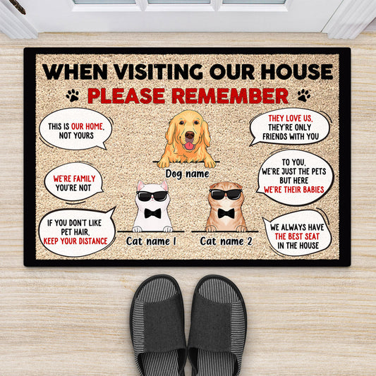0222D140DUS2 Personalized Doormats Gifts Cat Lovers Dog Lovers