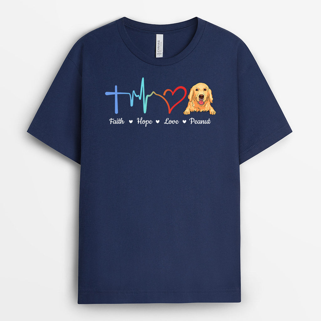 0225A157CUS2 Customized T shirts gifts Dog Lovers Heart Beats