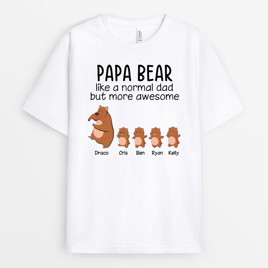 0257A228BUS1 Personalized T shirts presents Bear Grandpa Dad Text