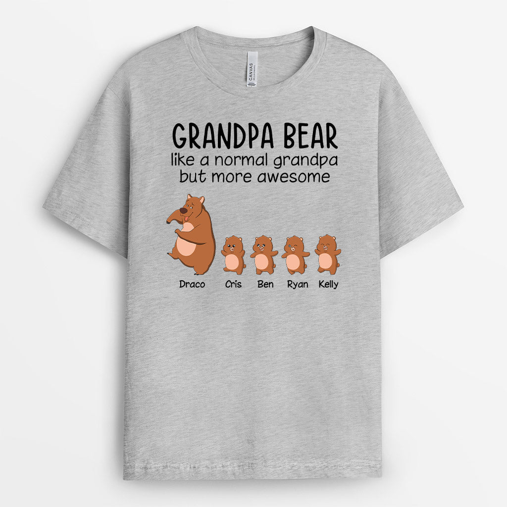0257A228BUS2 Customized T shirts gifts Bear Grandpa Dad Text