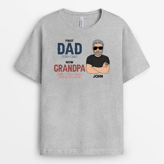 0259A148BUS2 Personalized T shirts presents Man Grandpa Dad Text