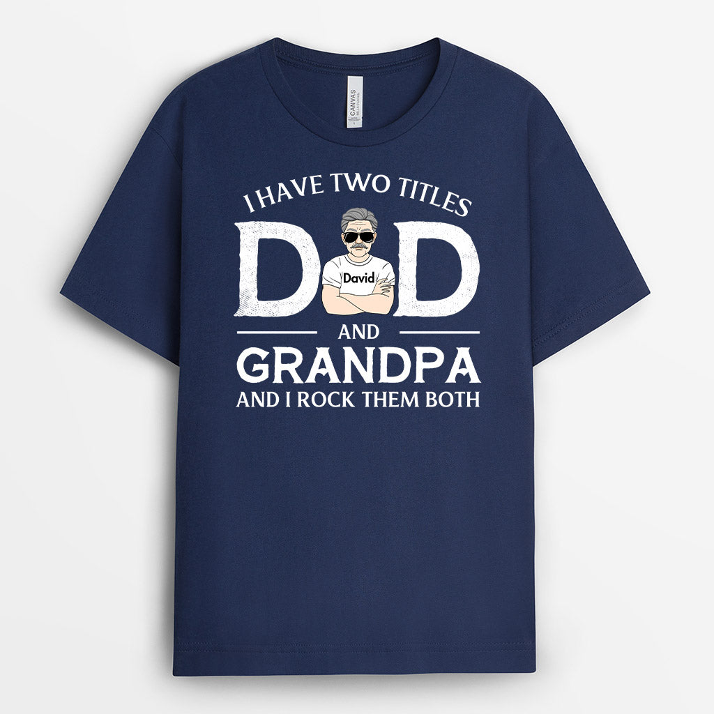 0267A248BUS2 Customized T shirts presents Man Grandpa Dad
