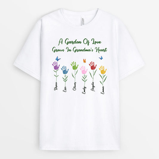 0284A148AUS1 Personalized T shirts gifts Hand Grandma Mom Garden