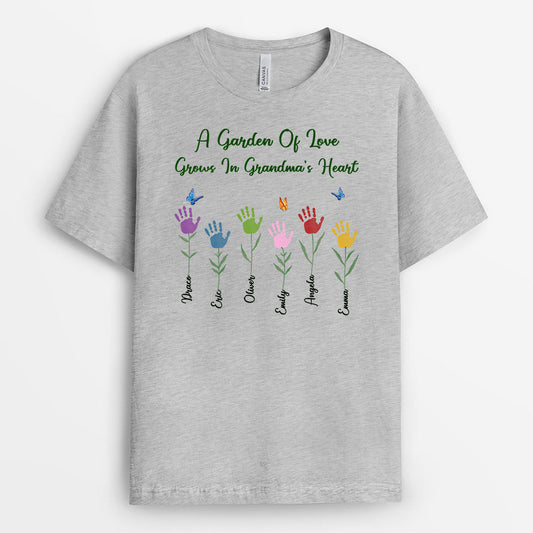 0284A148AUS2 Customized T shirts presents Hand Grandma Mom Garden