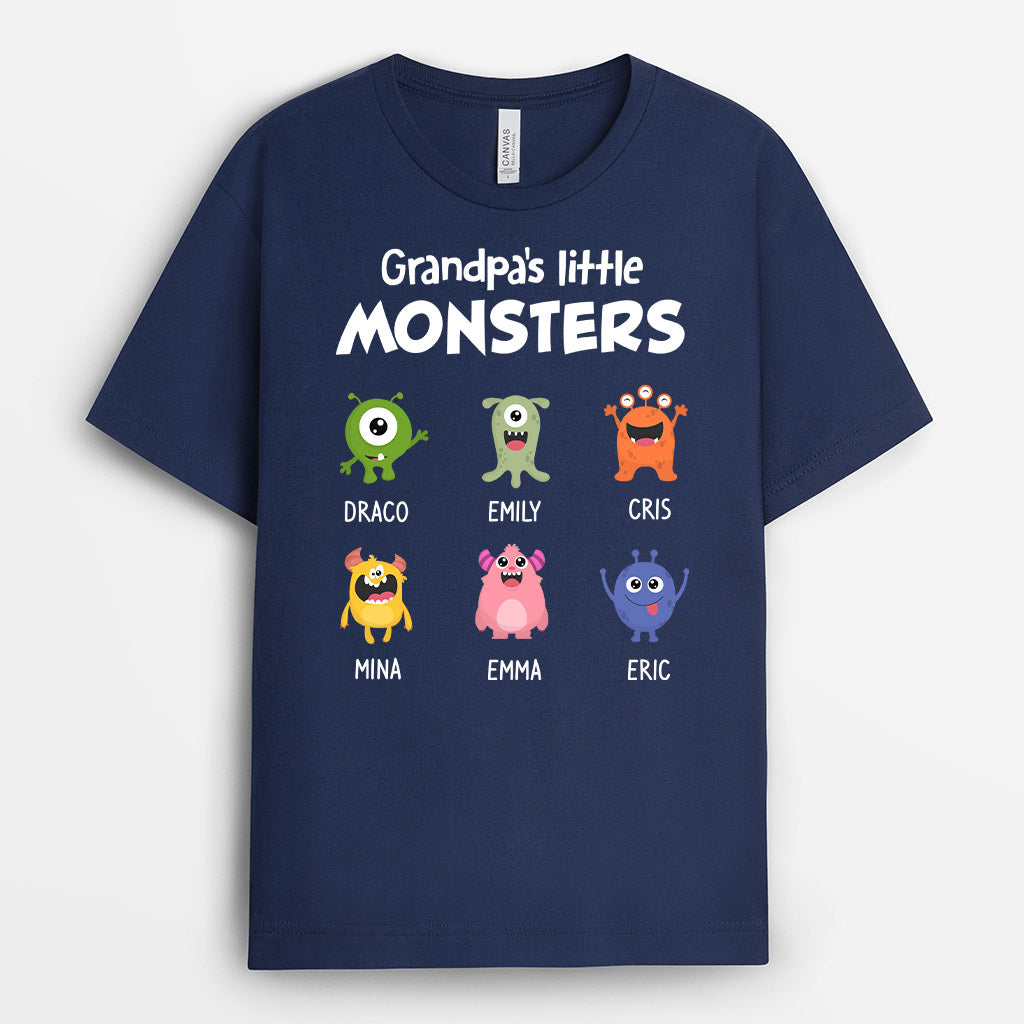 0308A268BUS2 Personalized T shirts gifts Monster Grandpa Dad Papa