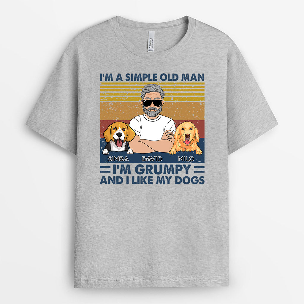 0314A908CUS2 Personalized T shirts presents Man Dog Lovers