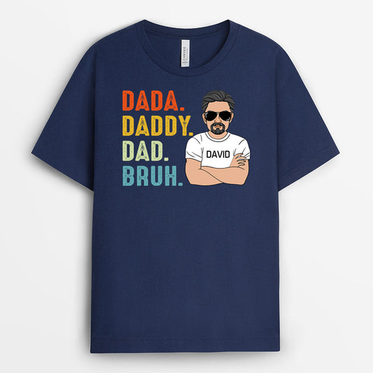 0324A948BUS2 Personalised T shirts presents Man Grandpa Dad Text