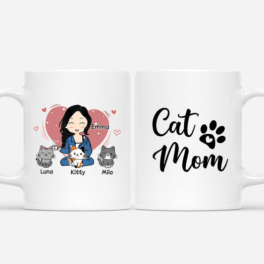 0349M247DUS1 Customized Mug Gifts Girl Cat Lovers
