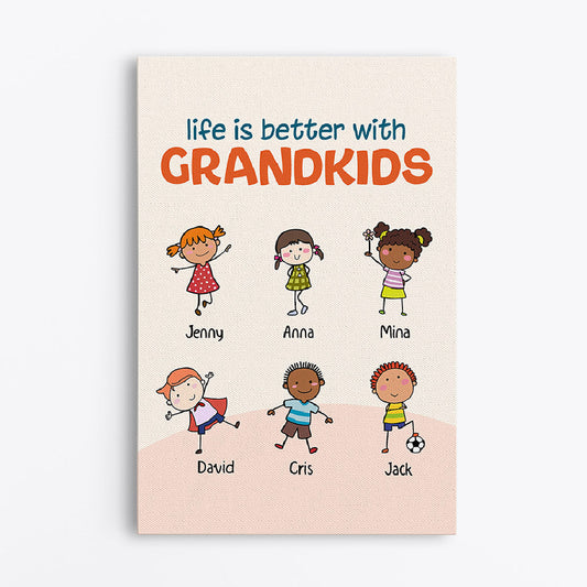 0369C267IUK1 Customized Canvas presents Kid Grandma Mom