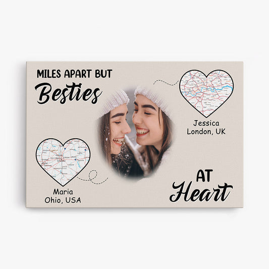 0372C150FUS1 Personalized Canvas Gifts  Besties Heart Map