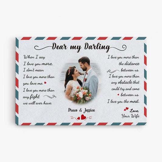 0376C150GUS2 Personalized Canvas Presents  Couples Lovers Letter