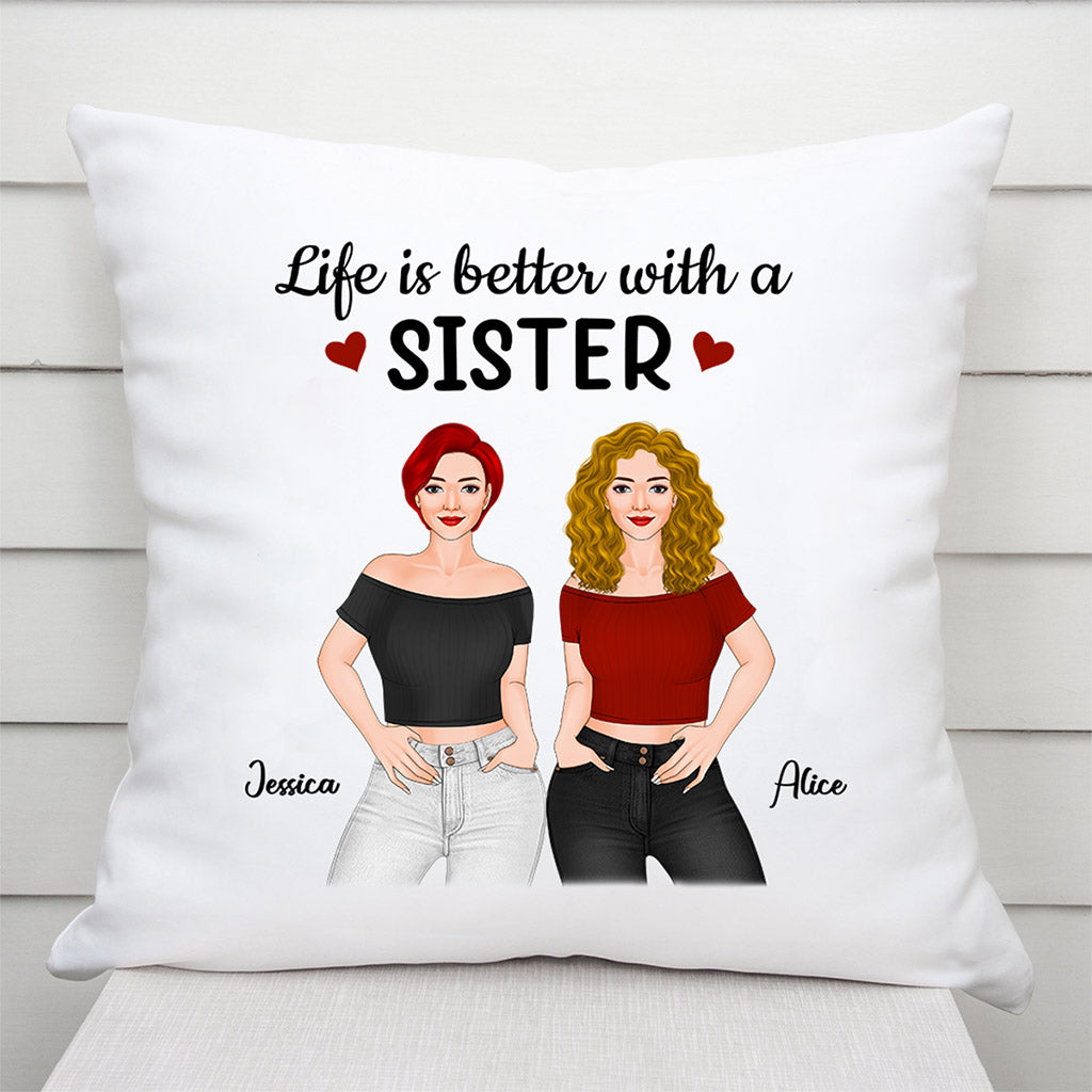 0382P207EUS1 Personalized Pillows Gifts Woman Besties Text