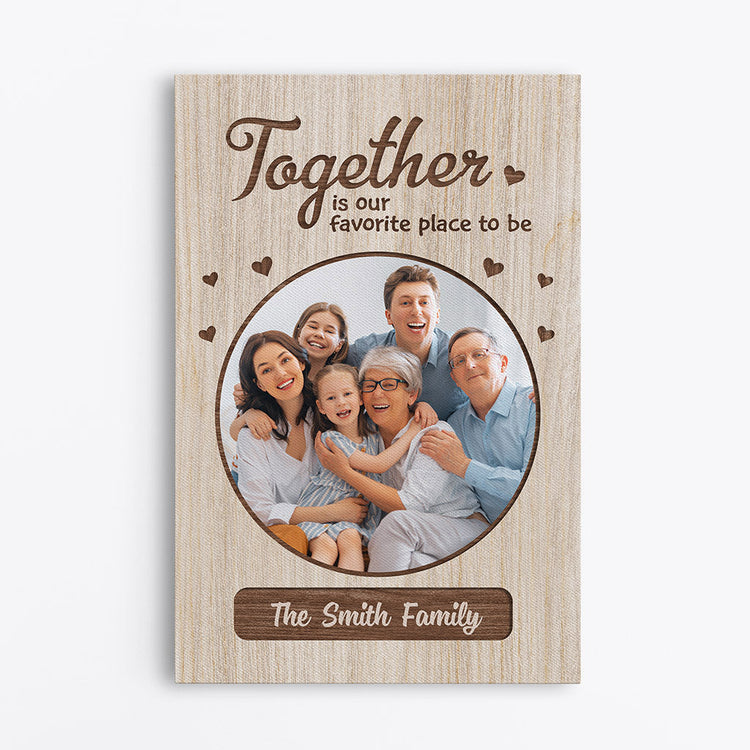 Personalized Together Is Our Favorite Place To Be Canvas