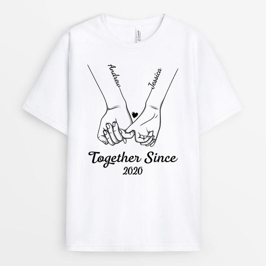0415A207GUS1 Customized T shirts Gifts Hand Couples Lovers Heart