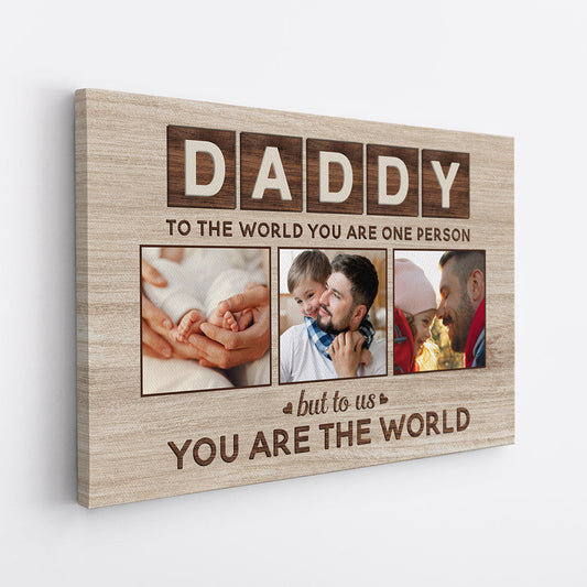 0434CUS2 Personalized Canvas Gifts Photo Dad Mom