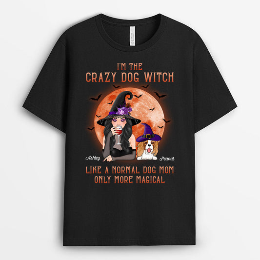0440A237CUS2 Personalized T shirts Gifts Dog Mom Witch