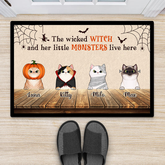 0447D540DUS2 Customized Doormats Presents Cat Lovers Halloween