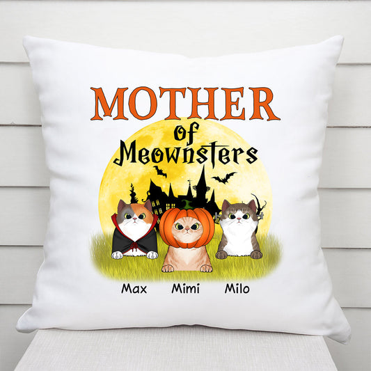 0448A538DUS2 Personalized Pillow Gifts Cat Mom Halloween