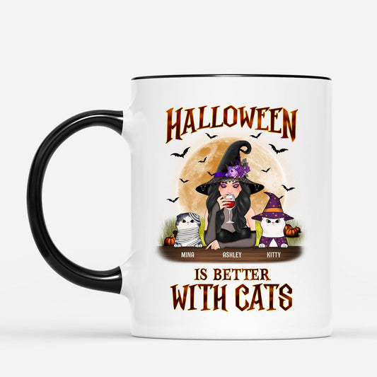 0452M235DUS1 Personalized Mug Gifts Cat Mom Halloween