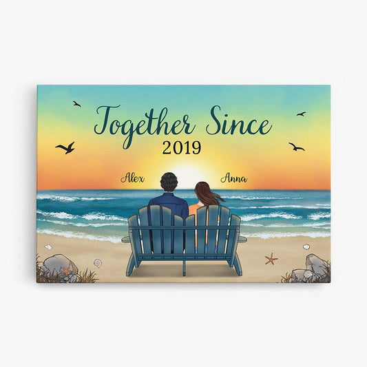 0489C595GUS1 Personalized Canvas Gifts People Couples Beach