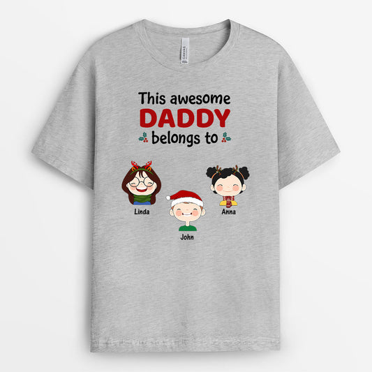 0495AUS2 Personalized T shirts gifts Kid Grandpa Dad