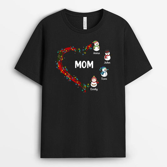 0526AUS2 Personalized T shirts Gifts Heart Grandma Mom Christmas