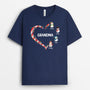 0526AUS3 Personalized T shirts Gifts Heart Grandma Mom Christmas