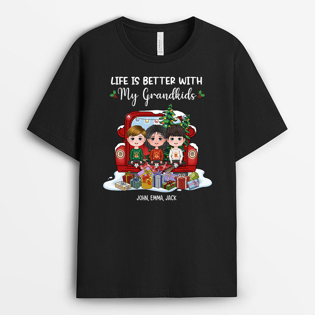 0543AUS2 Personalized T shirts Gifts Grandkids Grandma Grandpa Christmas