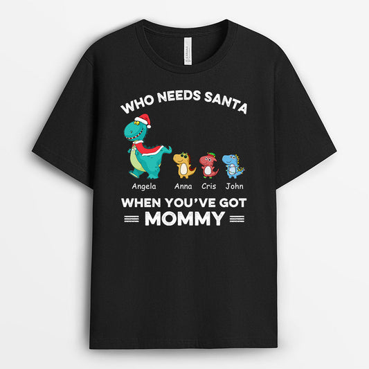 0583AUS2 Personalized T shirts Gifts Dinosaur Grandma Mom Christmas