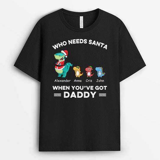 0583AUS2 Personalized T shirts Gifts Dinosaur Grandpa Dad Christmas