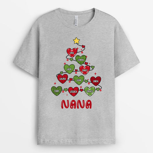 0588AUS1 Personalized T shirts Gifts Hearts Grandma Mom Christmas