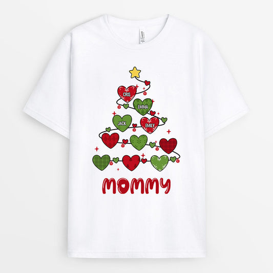 0588AUS2 Personalized T shirts Gifts Hearts Grandma Mom Christmas