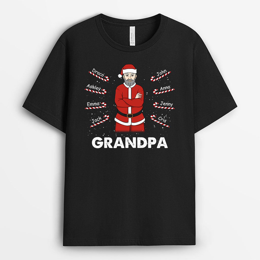 0591AUS1 Personalized T shirts Gifts Santa Grandpa Dad Christmas