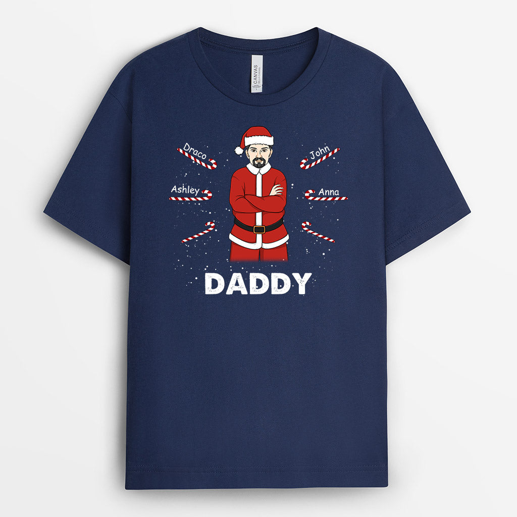 0591AUS2 Personalized T shirts Gifts Santa Grandpa Dad Christmas