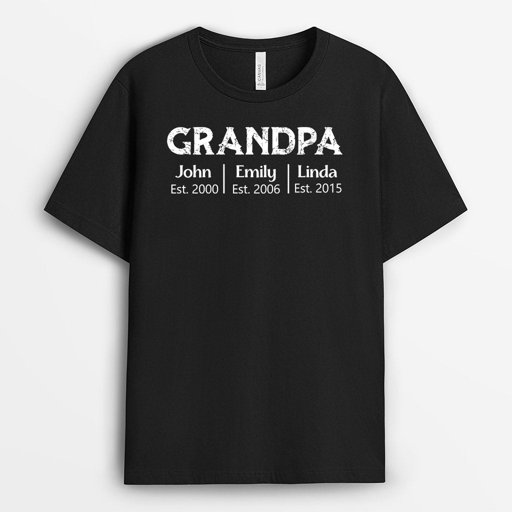 0617AUS1 Personalized T shirts Gifts Kids Grandpa Dad