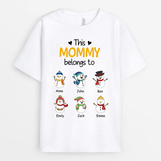 0624AUS2 Personalized T shirts Gifts Snowmans Grandma Mom Christmas