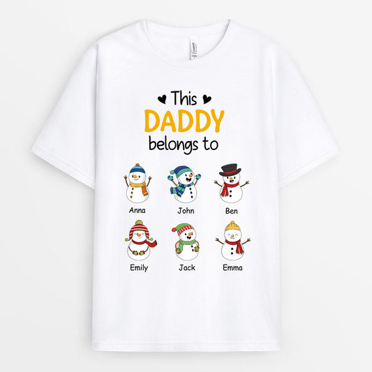 0624Aus2 Personalized T shirts Gifts Snowmen Grandpa Dad Christmas