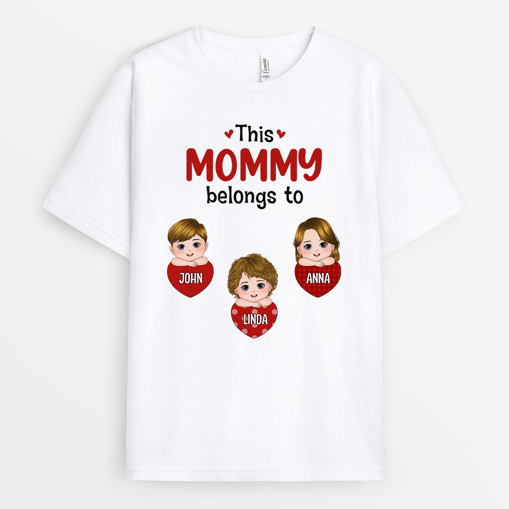 0696AUS1 Personalized T shirts Gifts Hearts Grandma Mom