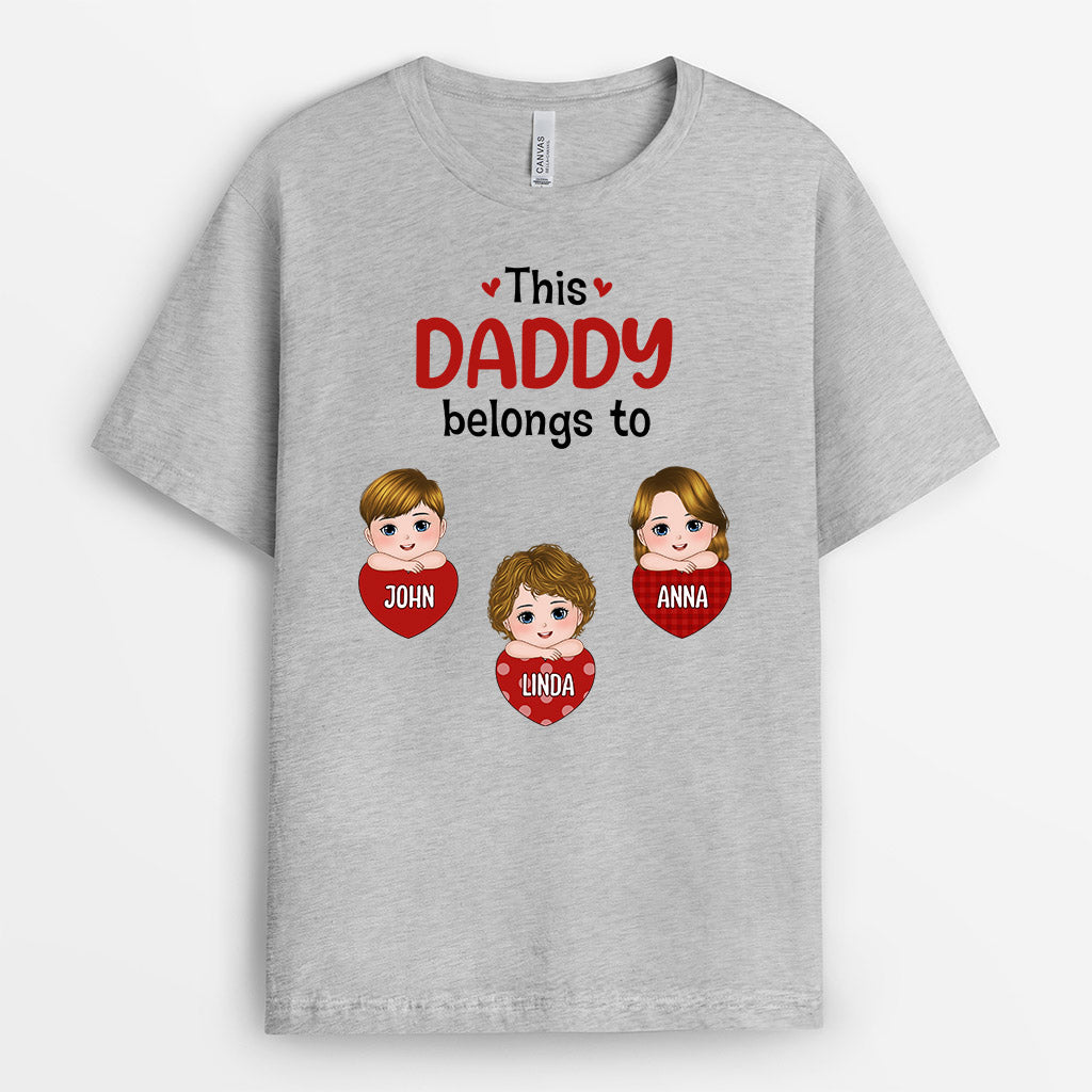 0696AUS2 Personalized T shirts Gifts Hearts Grandpa Dad