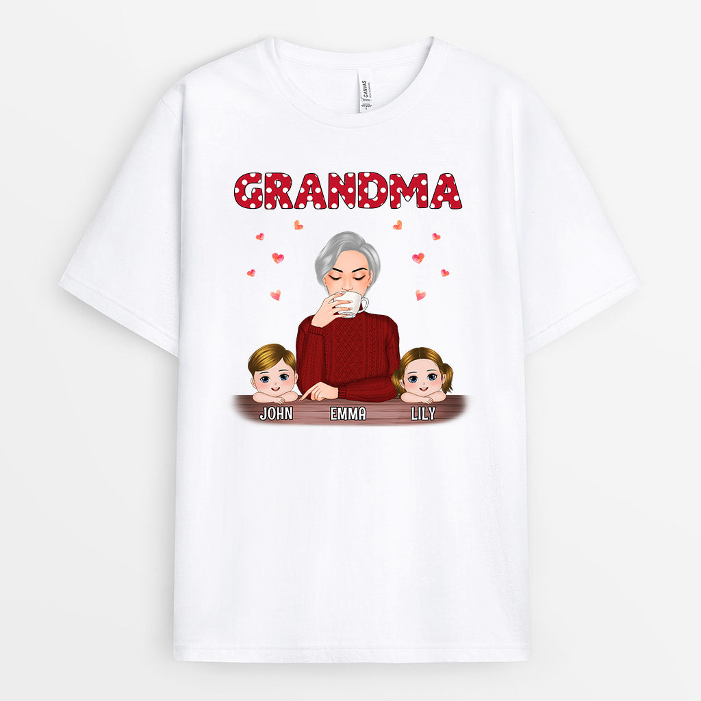 0701Aus1 Personalized T shirts Gifts Hearts Kids Grandma Mom