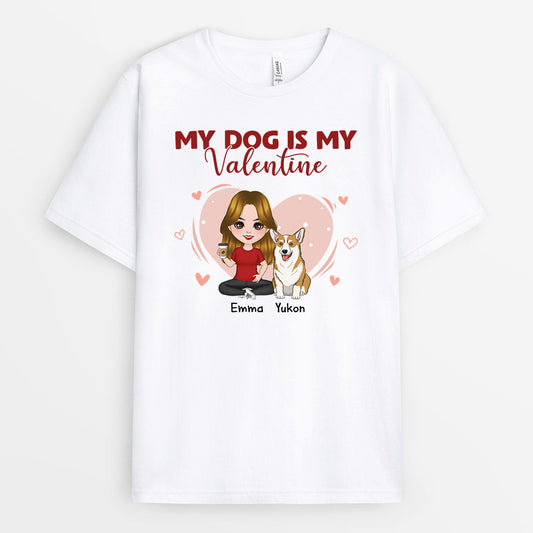 0713AUS1 Personalized T shirts Gifts Dog Heart Dog Lovers Valentine