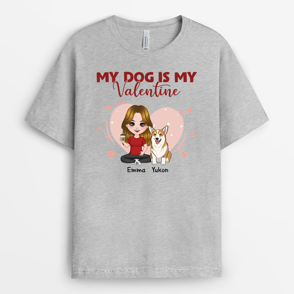 0713AUS2 Personalized T shirts Gifts Dog Heart Dog Lovers Valentine